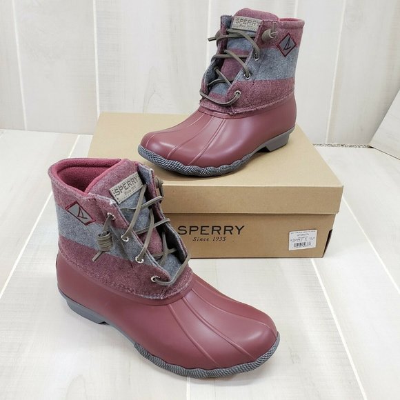 wine sperry duck boots